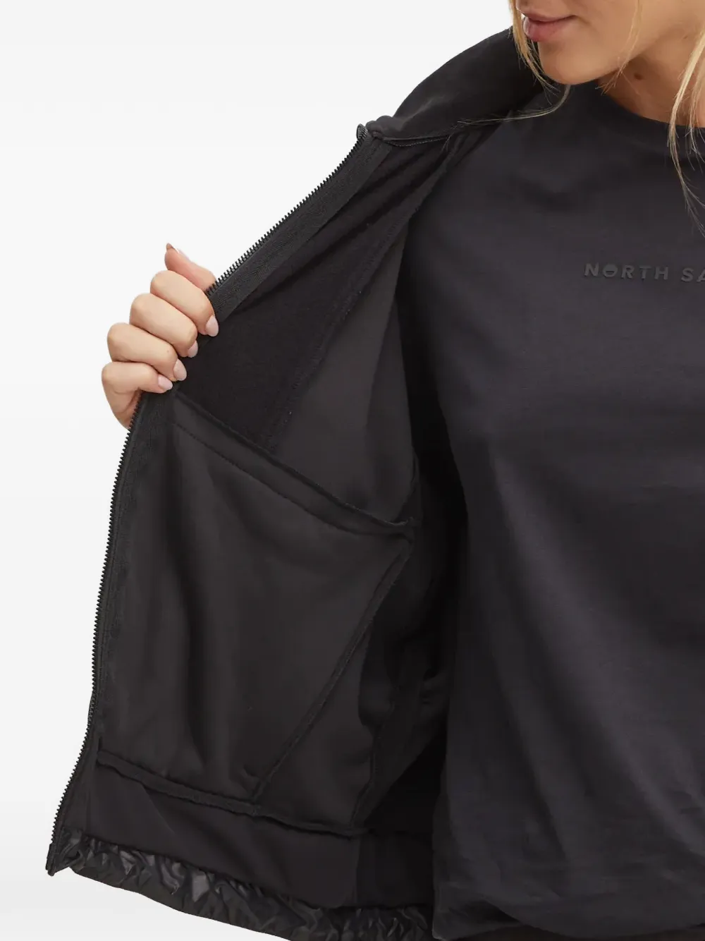 logo-patch metallic-trim jacket — Image 3