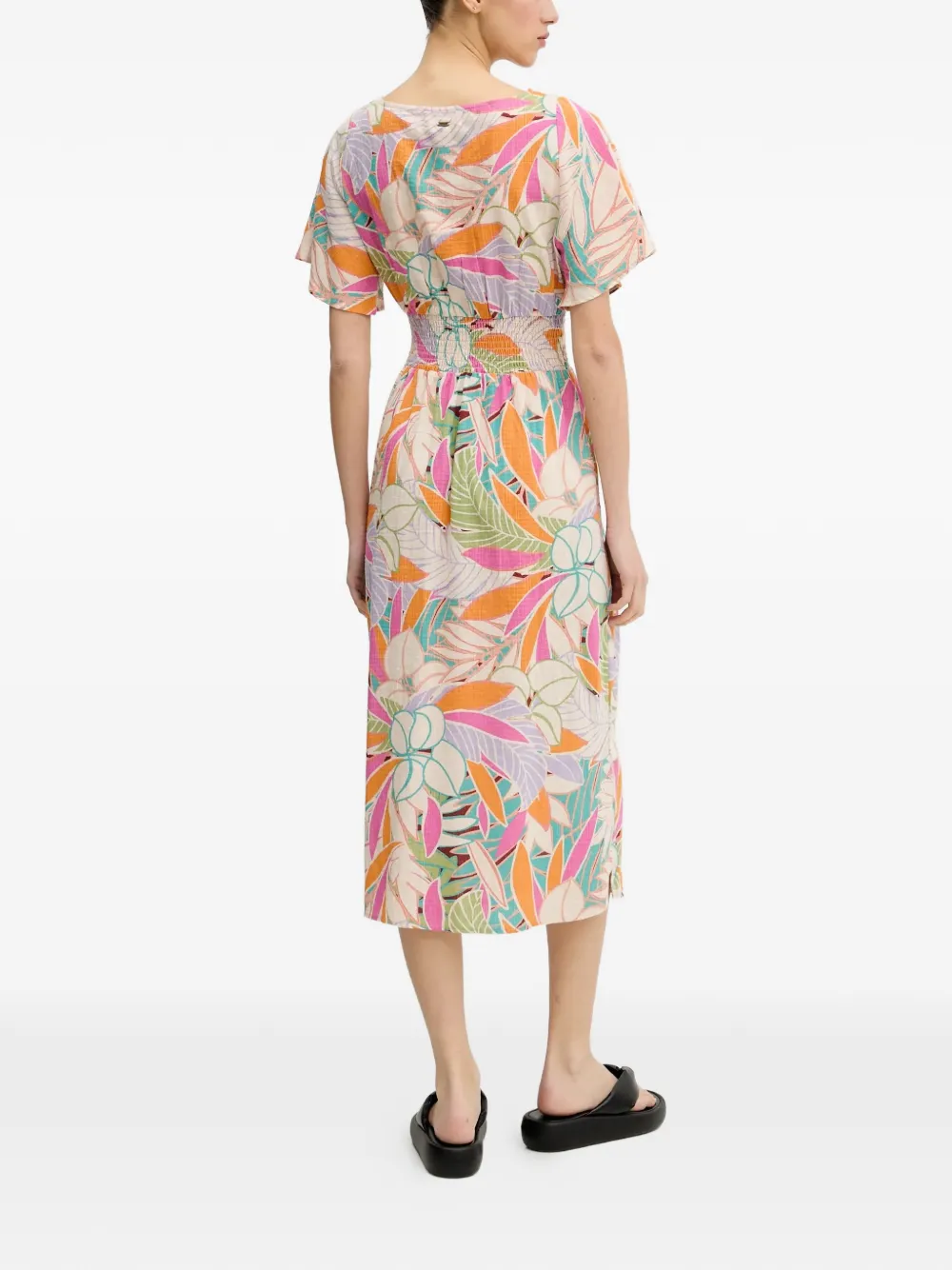 Cala Vadella floral-print smocked-waist midi dress — Image 4
