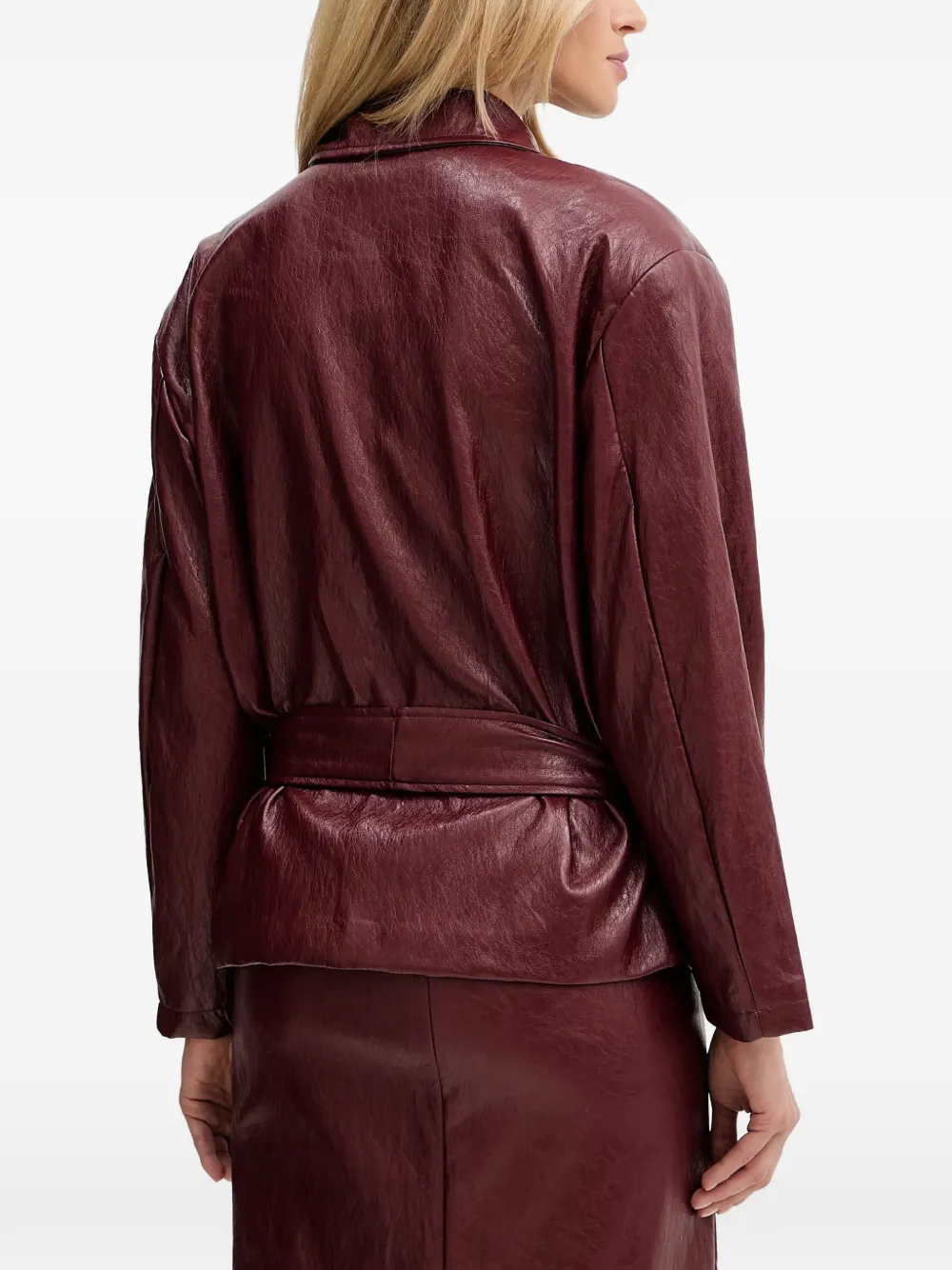 belted zip-up jacket — Image 4
