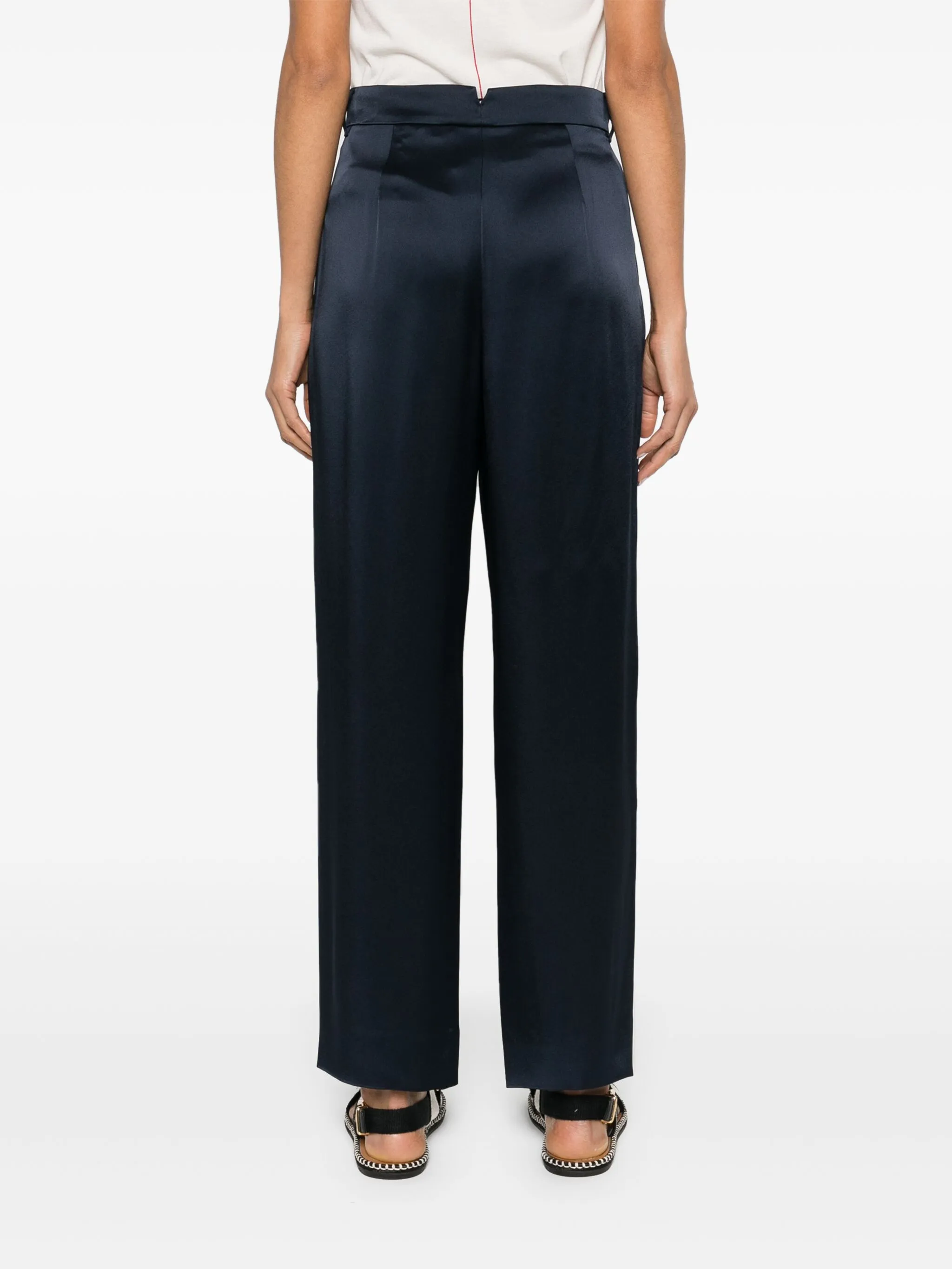 Amleto satin straight trousers — Image 3