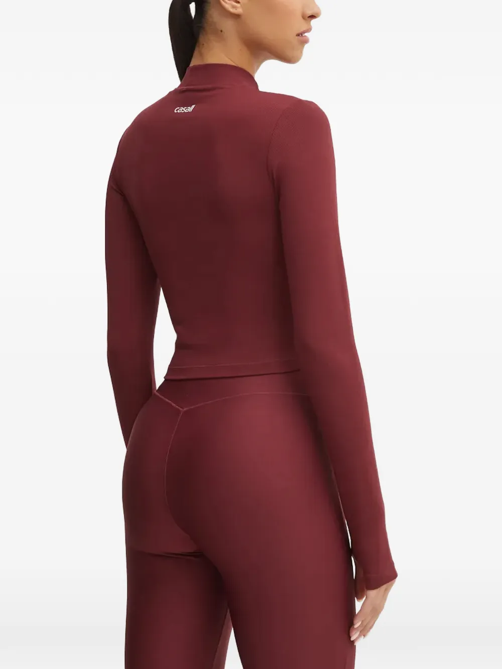 ribbed-knit thumb-slot yoga top — Image 4