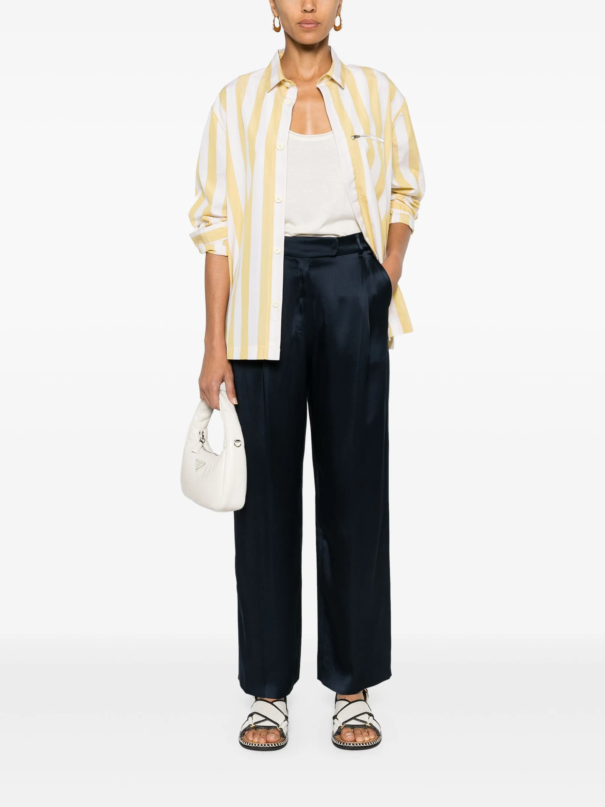 Amleto satin straight trousers — Image 4