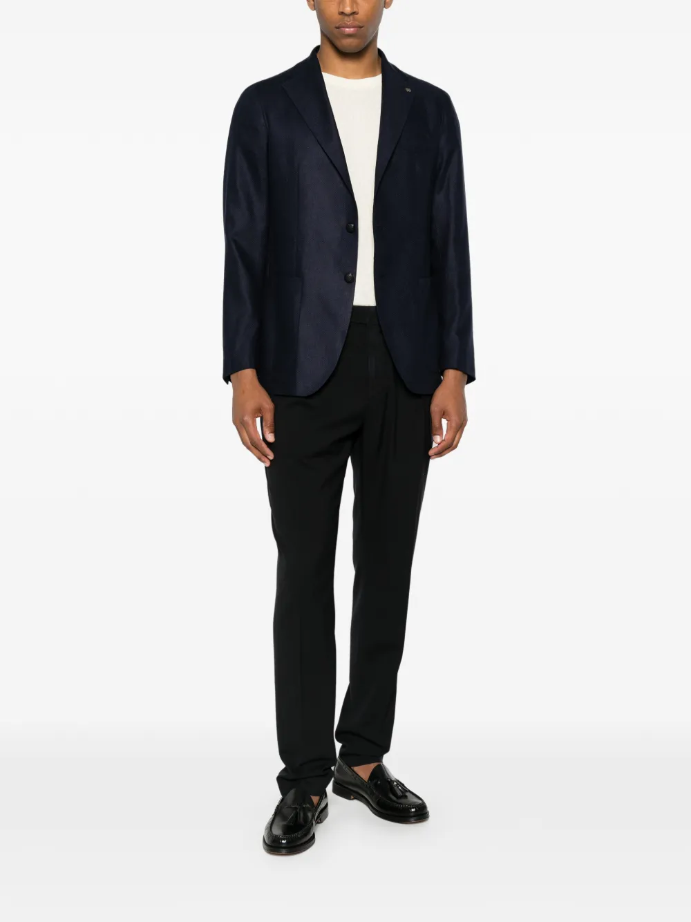 pleated-waistband tailored trousers — Image 3