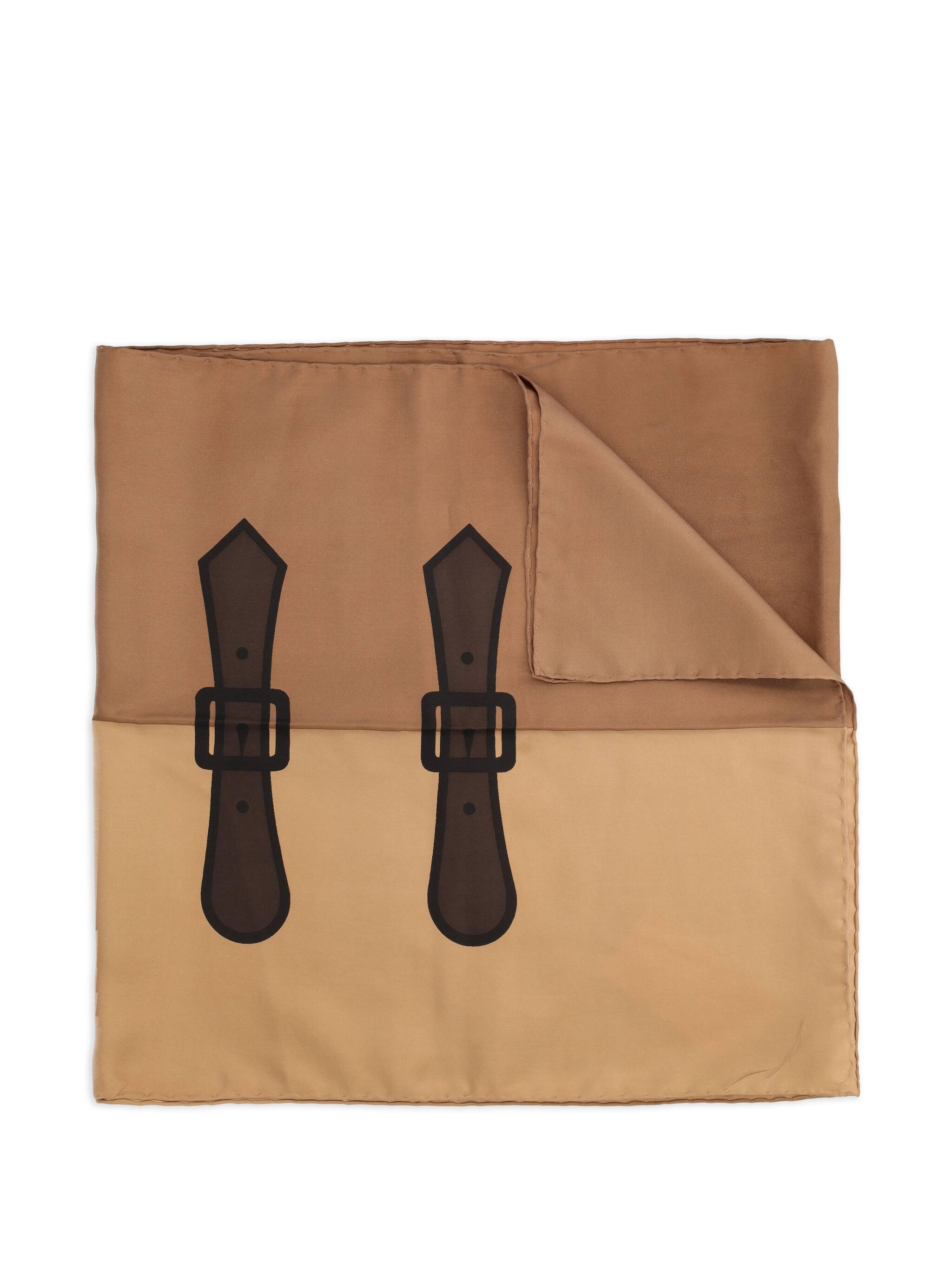 pre-owned buckle print silk scarf