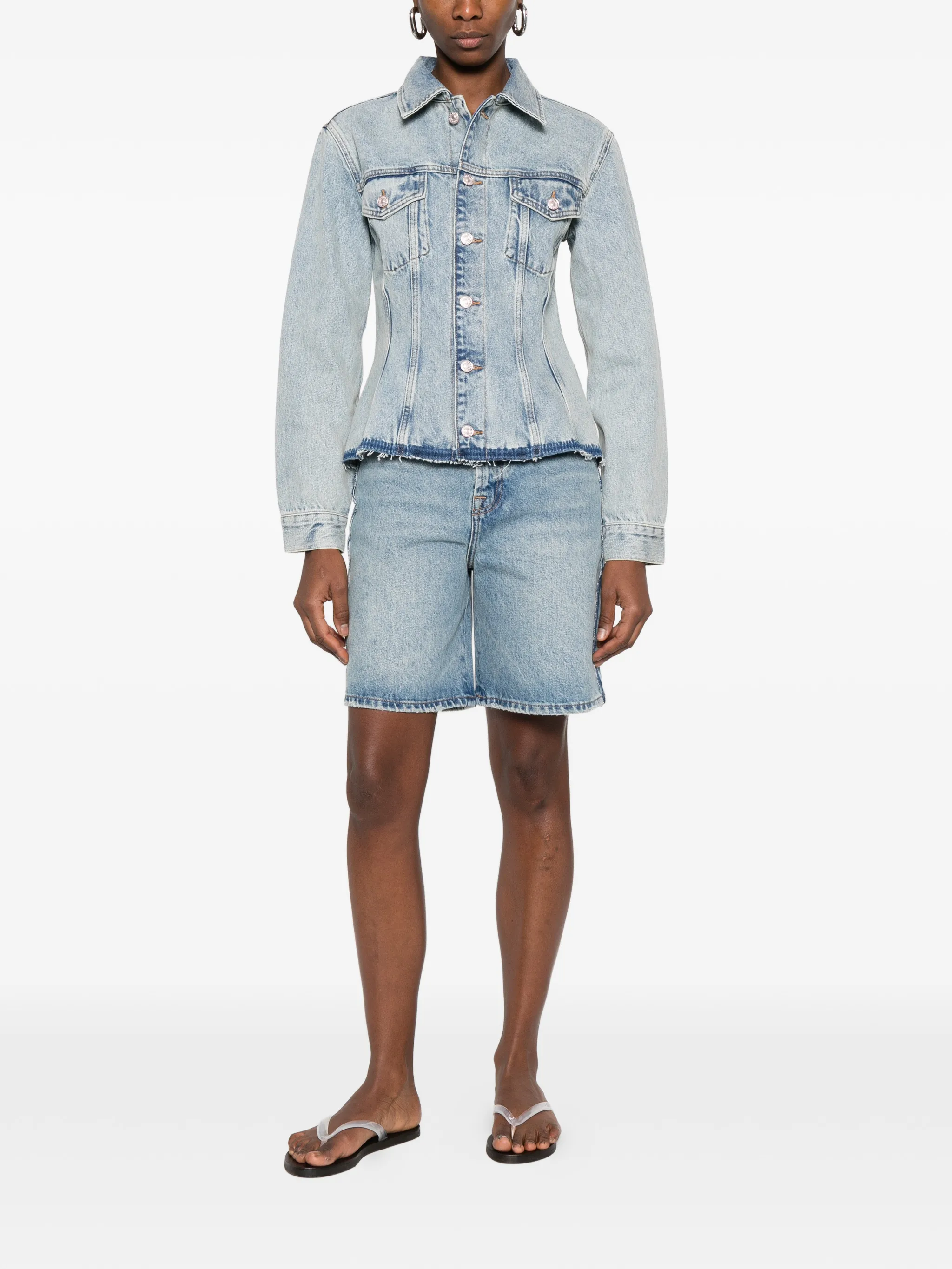 Trucker button frayed jacket — Image 3