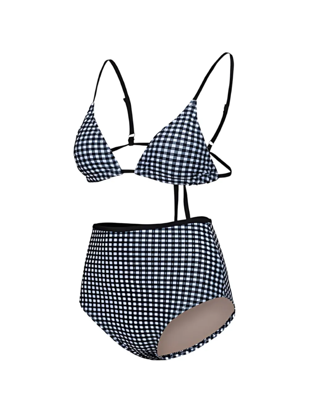 gingham high-waisted swimwear — Image 4