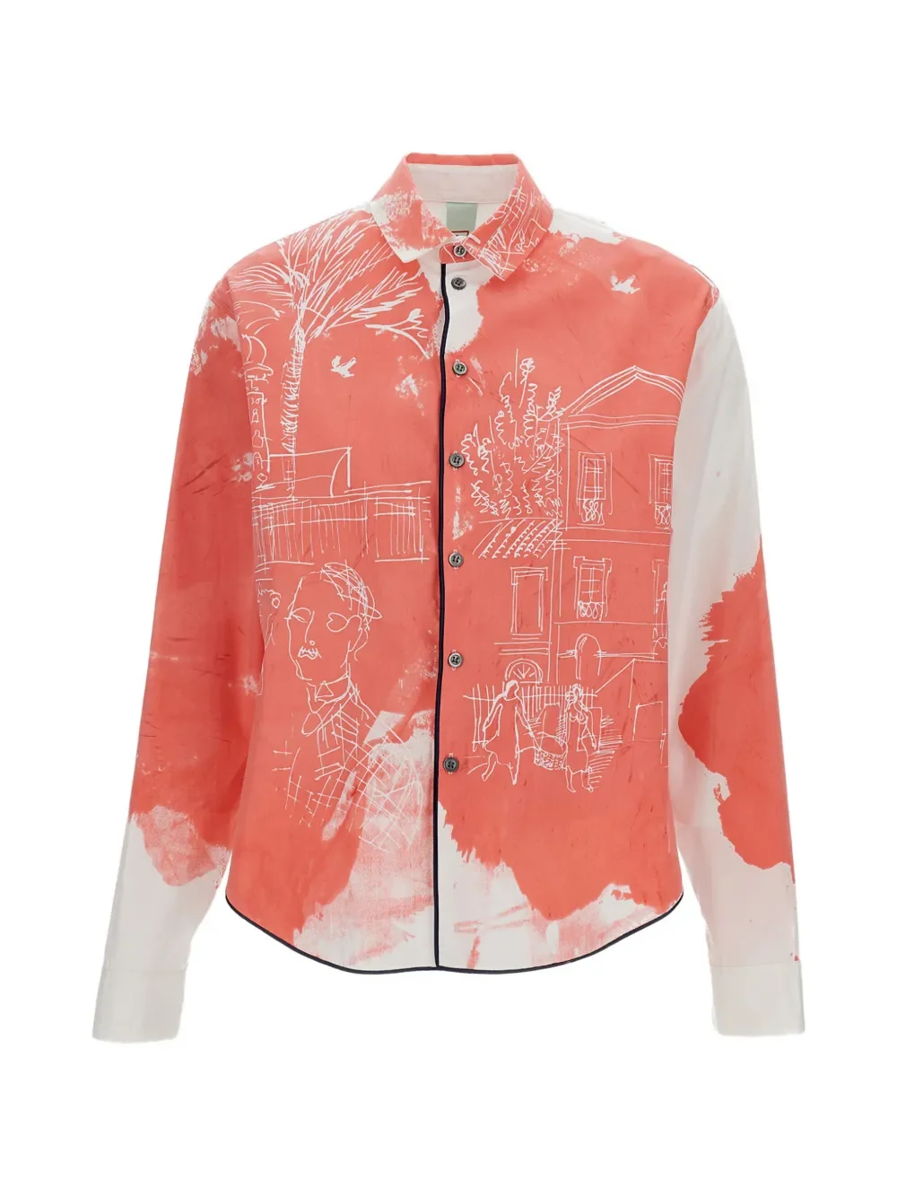 graphic-print long-sleeve shirt