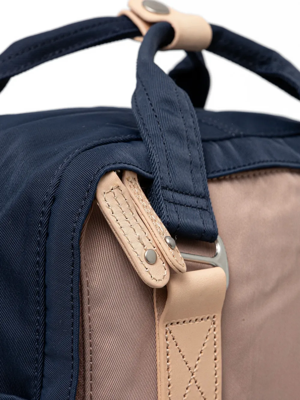 Macaroon leather-trim buckled backpack — Image 3