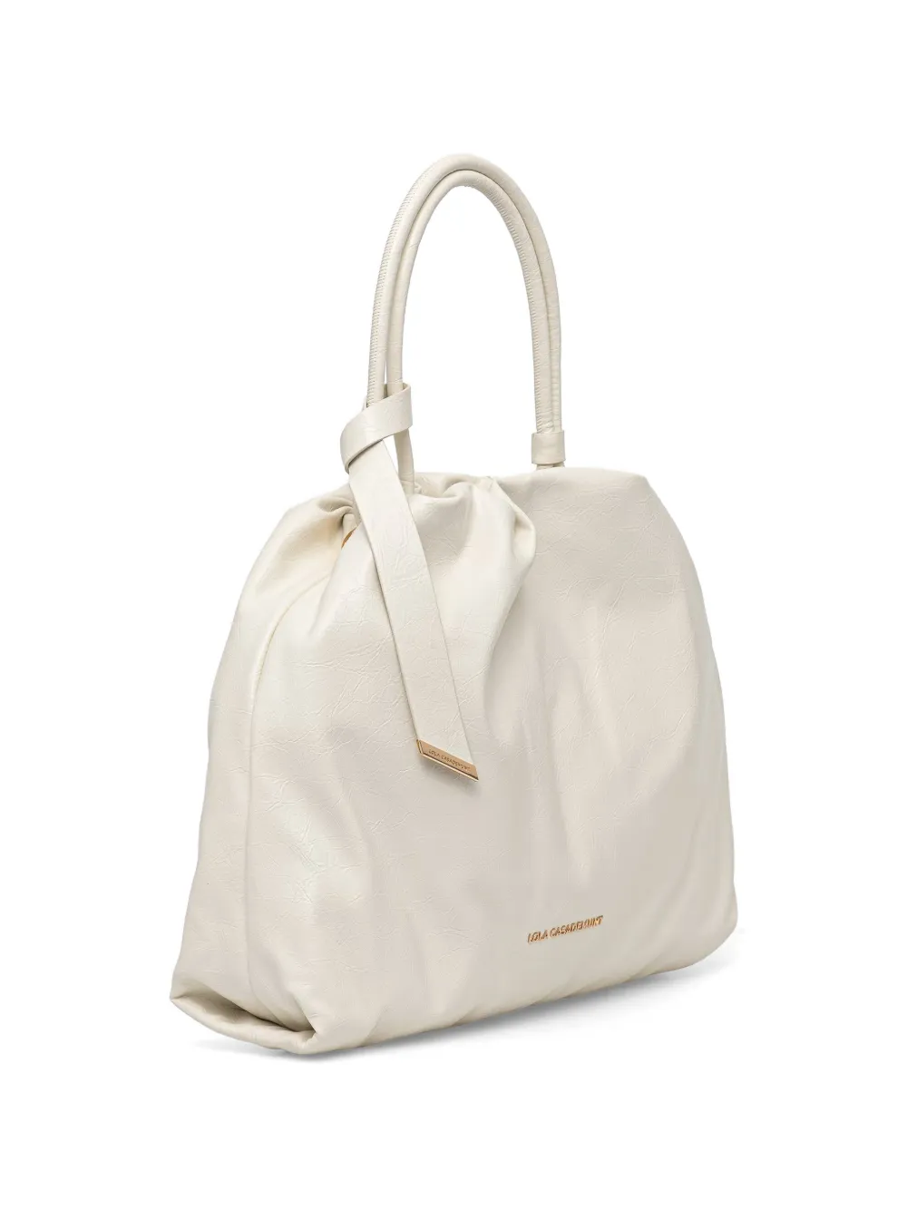 crinkled-effect knotted tote bag — Image 3
