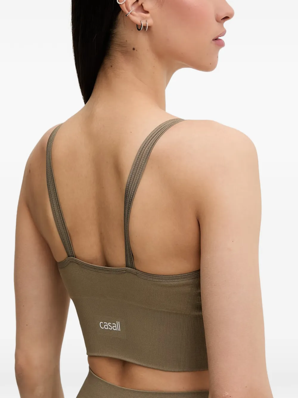 seamless ribbed-knit cropped top — Image 4