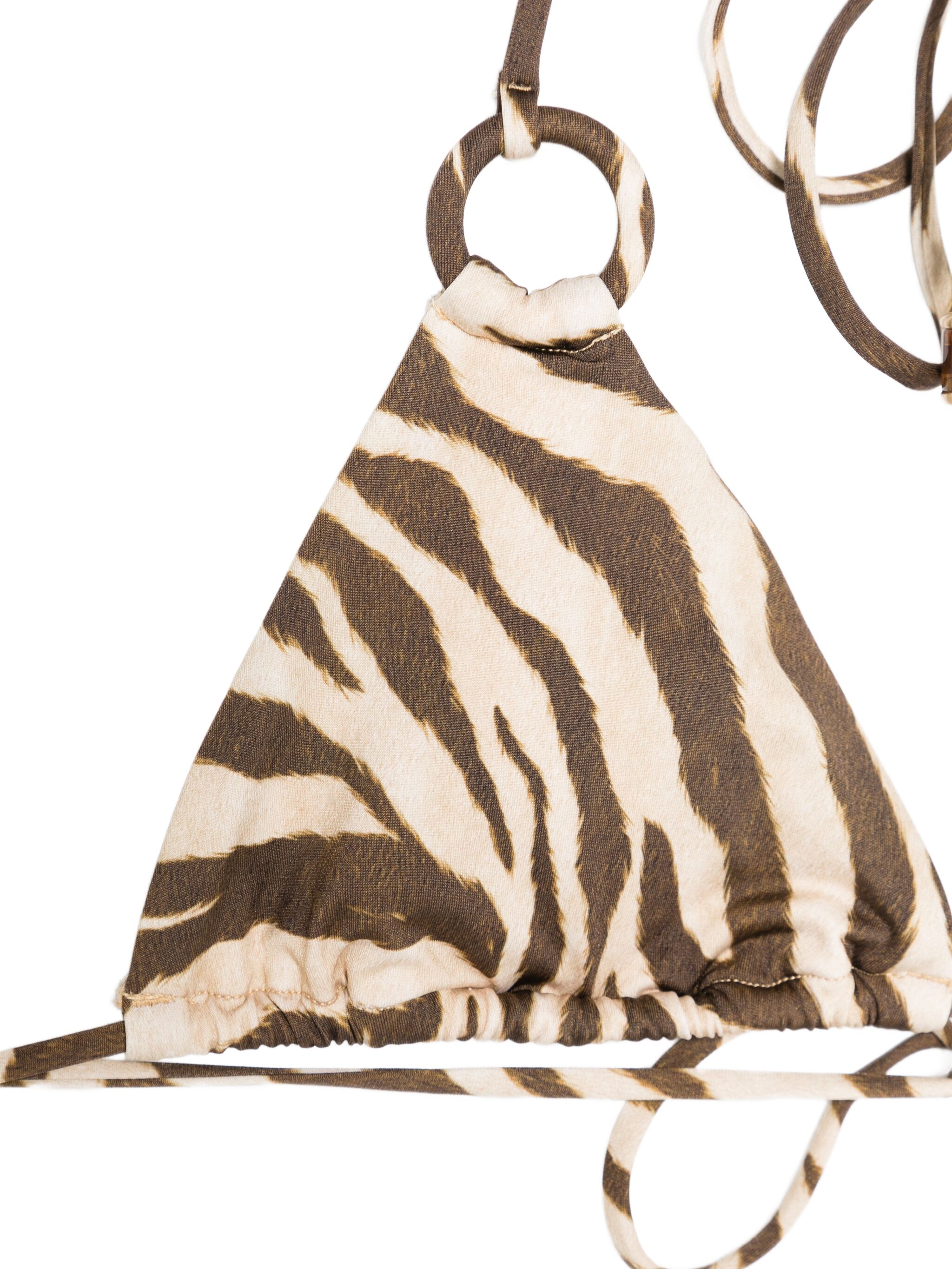 Wanderlust ring-tie zebra-pattern bikini, image 2 of 3
