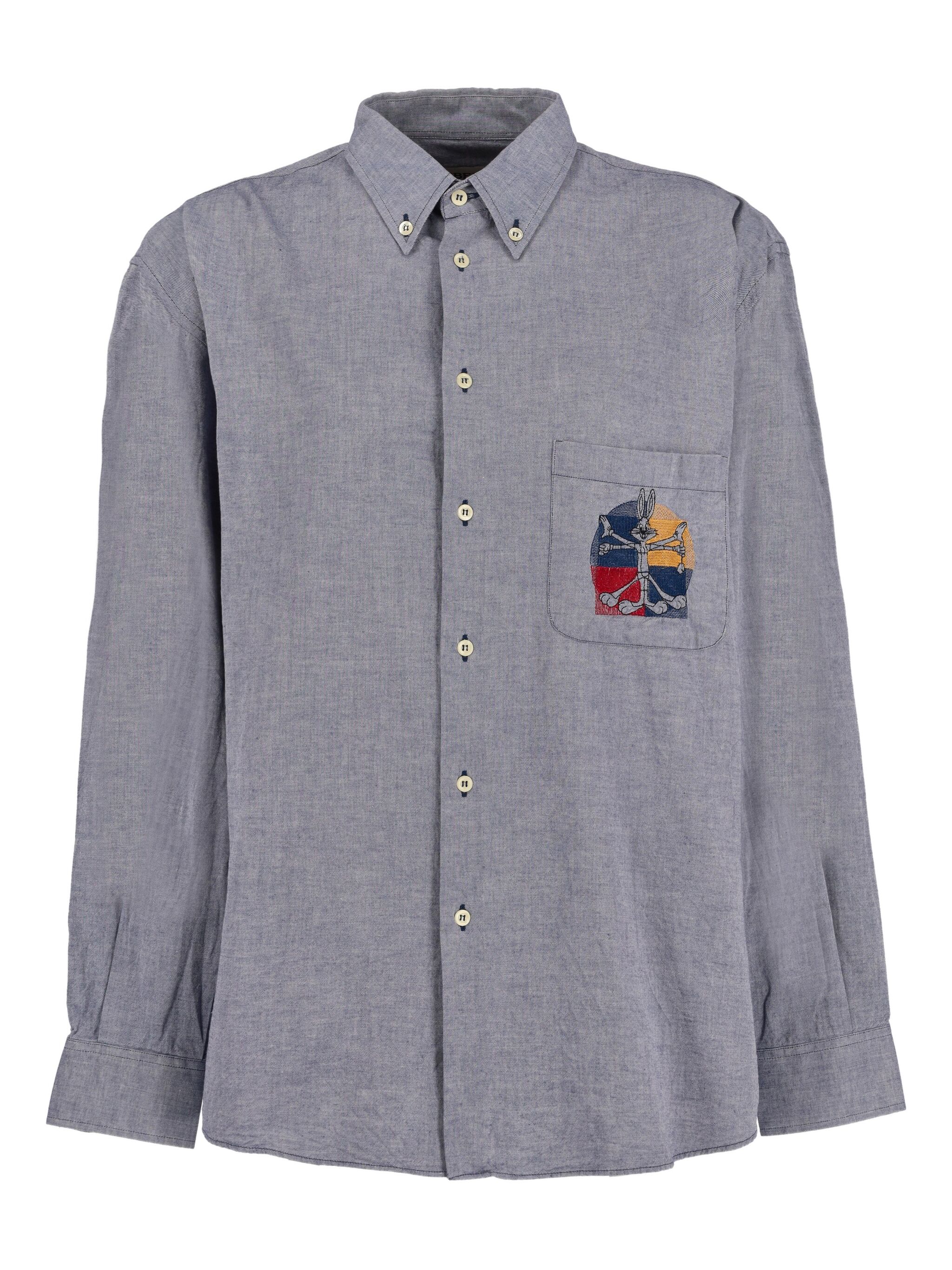 embroidered-logo shirt