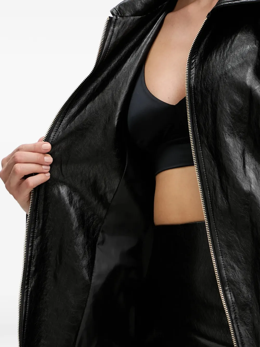 belted zip-up jacket — Image 4