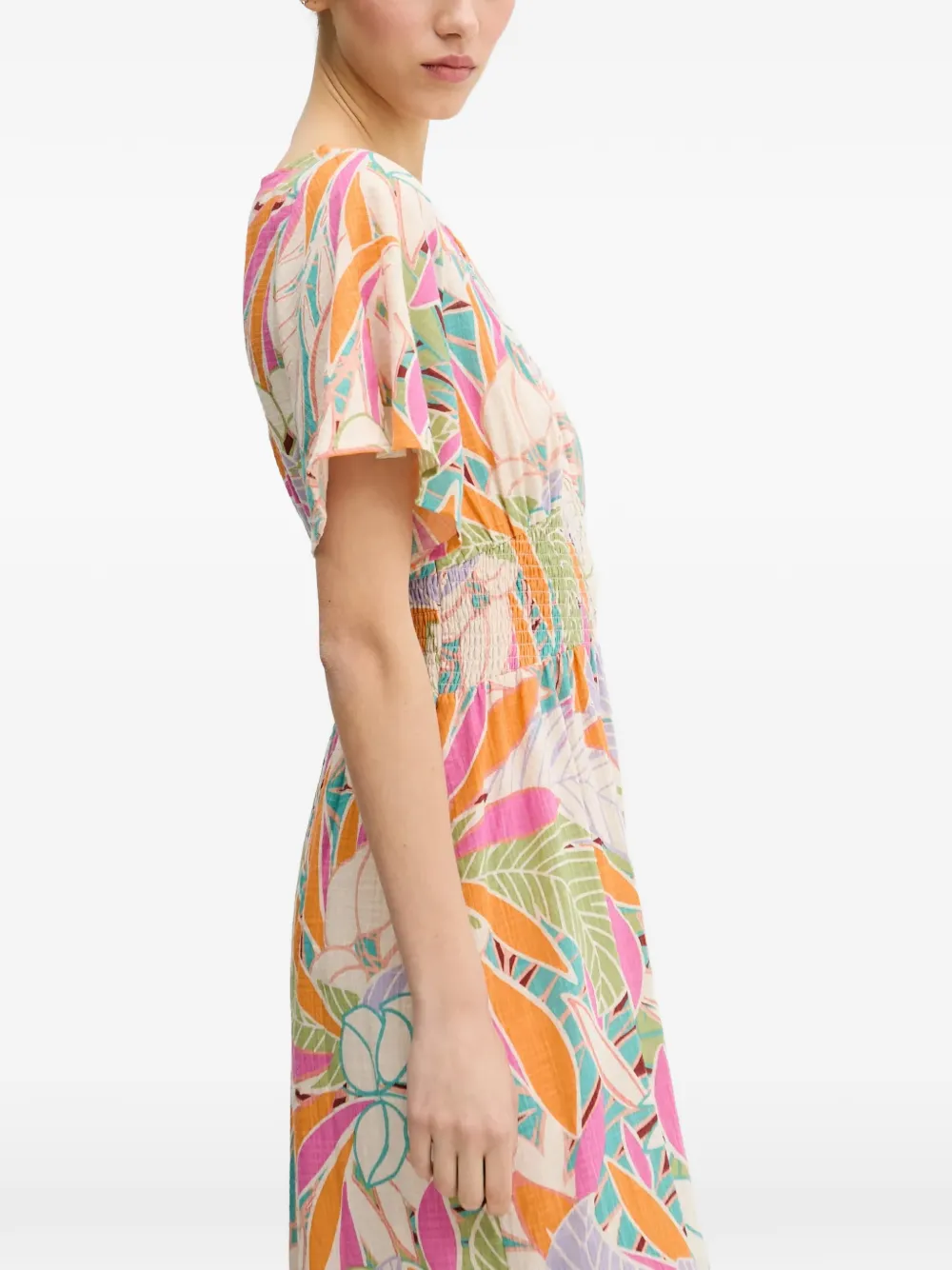 Cala Vadella floral-print smocked-waist midi dress — Image 3