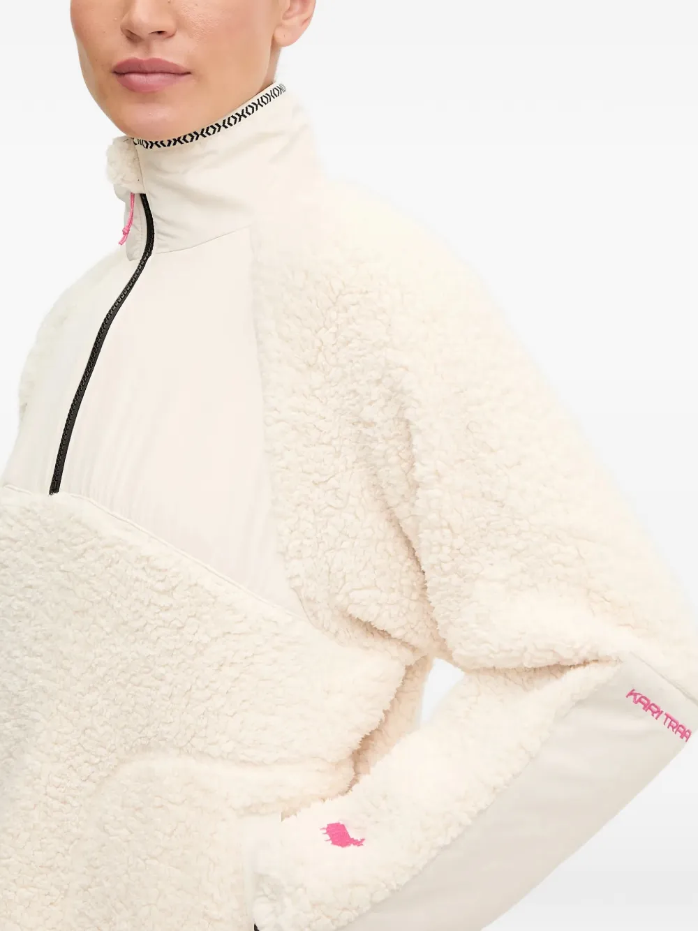 Olivia fleece-texture panelled sweatshirt — Image 4