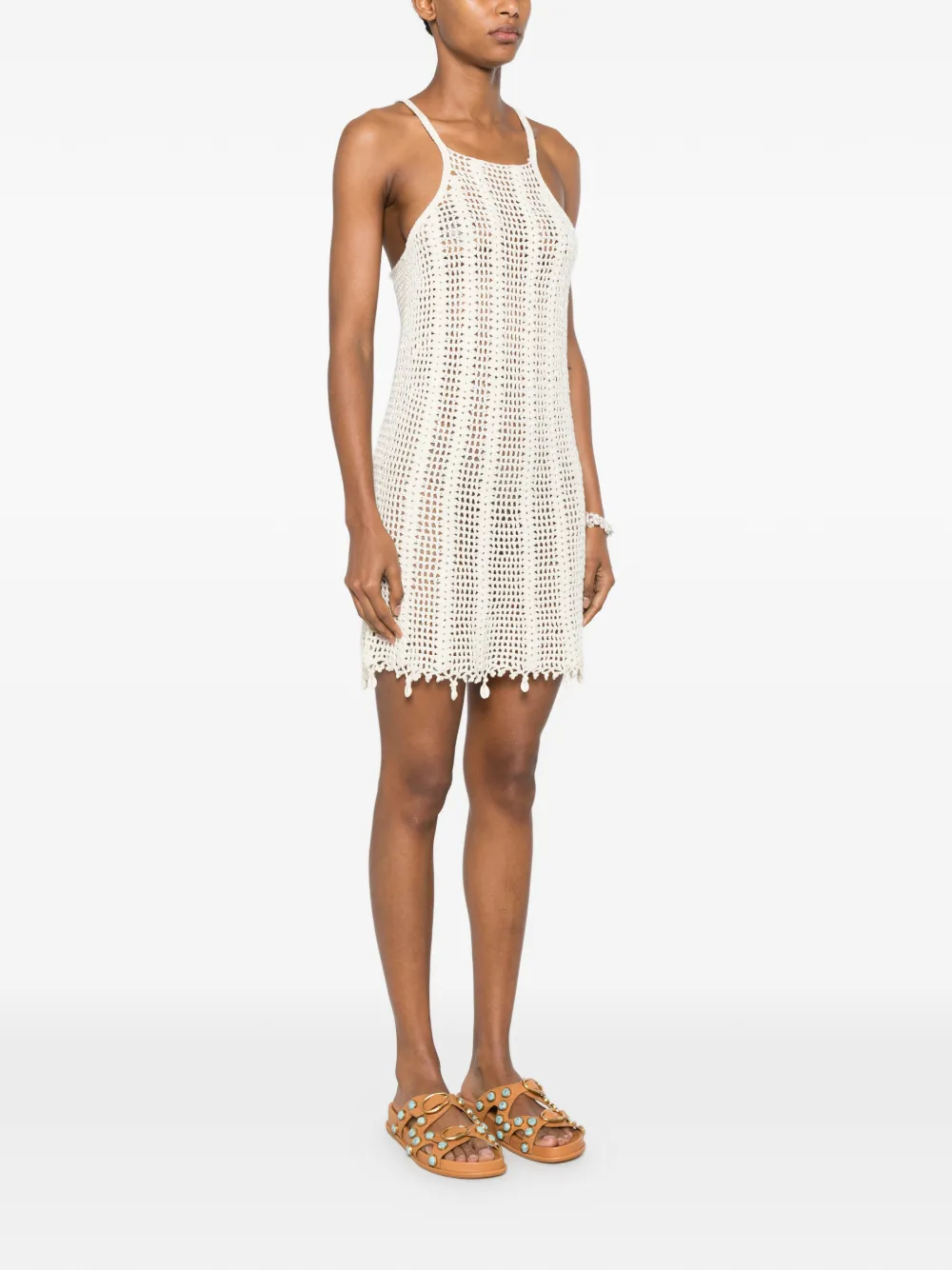 crochet-knit mini dress — Image 5