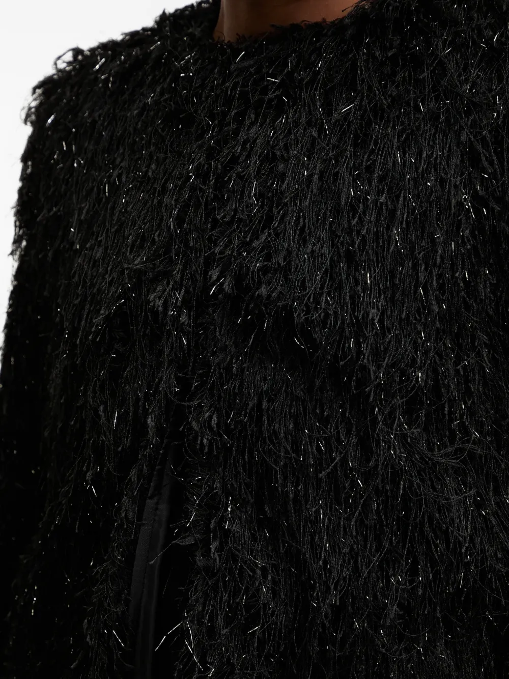shaggy-knit metallic-thread jacket — Image 3