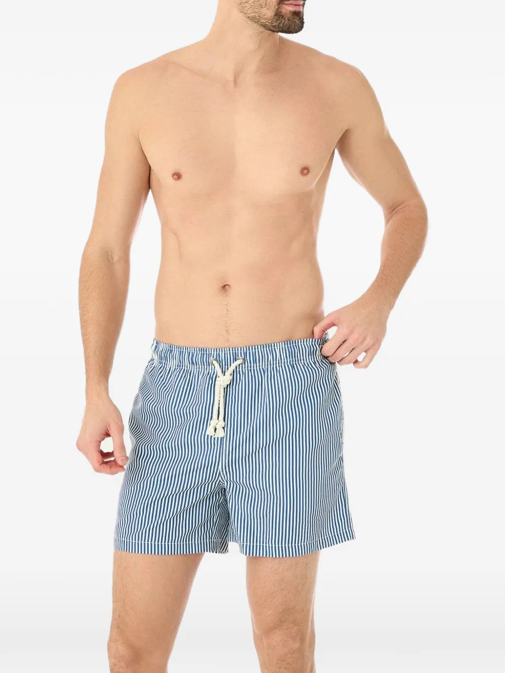 striped drawstring swim shorts — Image 4