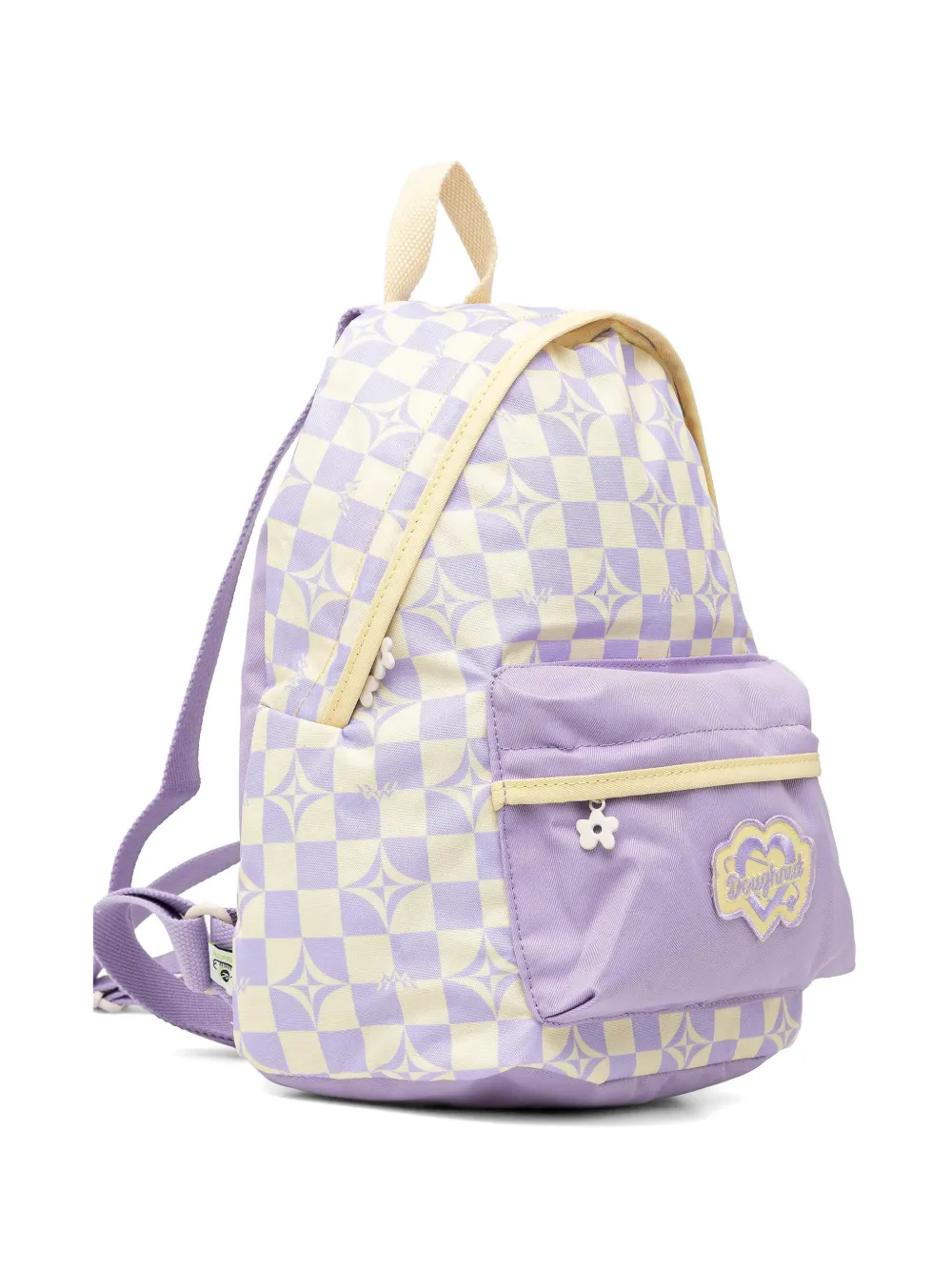 mini Plus One Kaleido checkerboard-print logo-patch backpack — Image 4