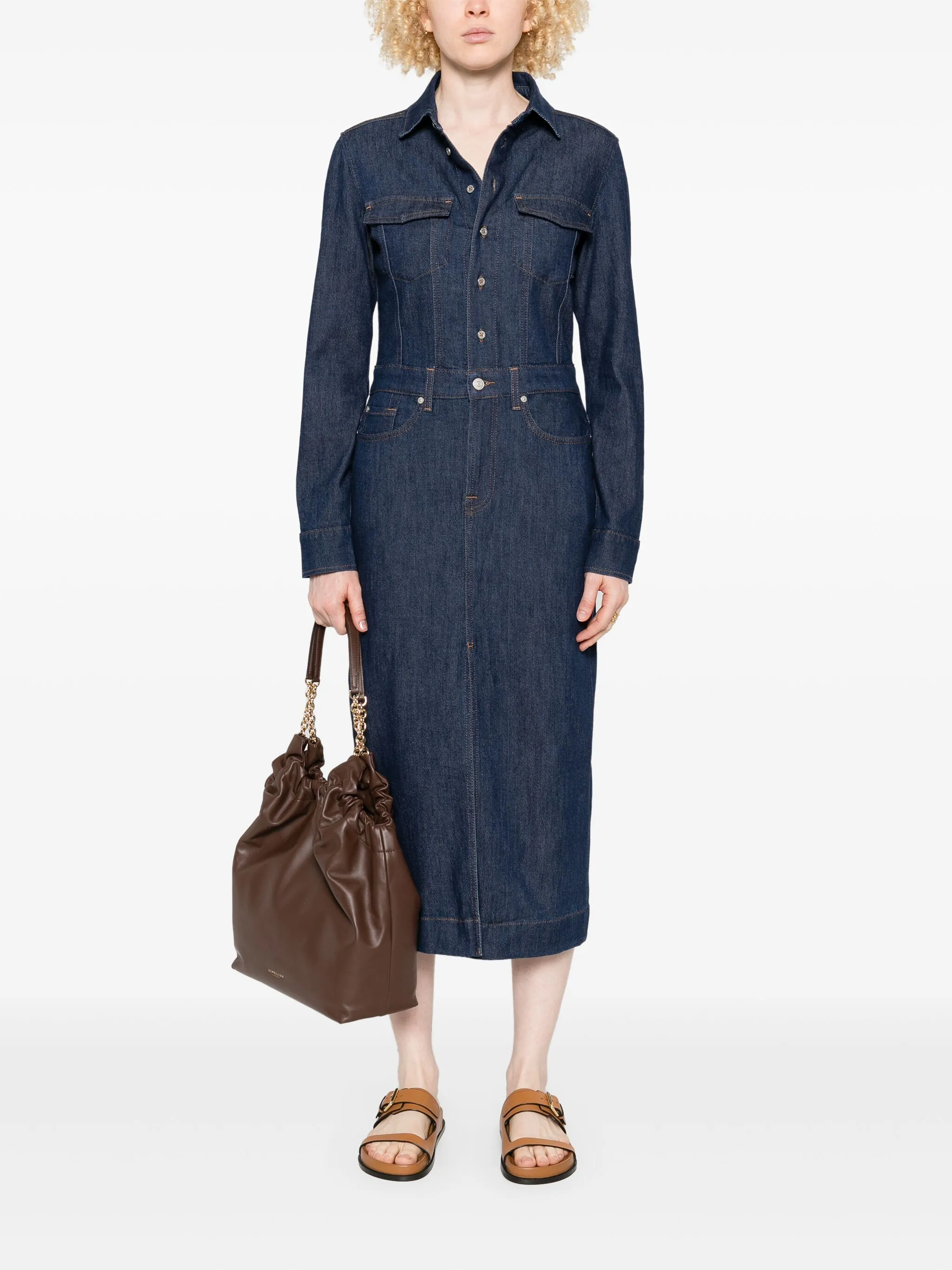 denim midi dress — Image 3