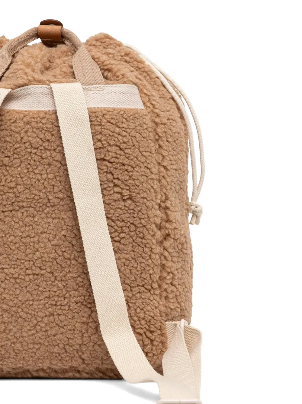 fleece-texture bear-embroidered backpack — Image 4
