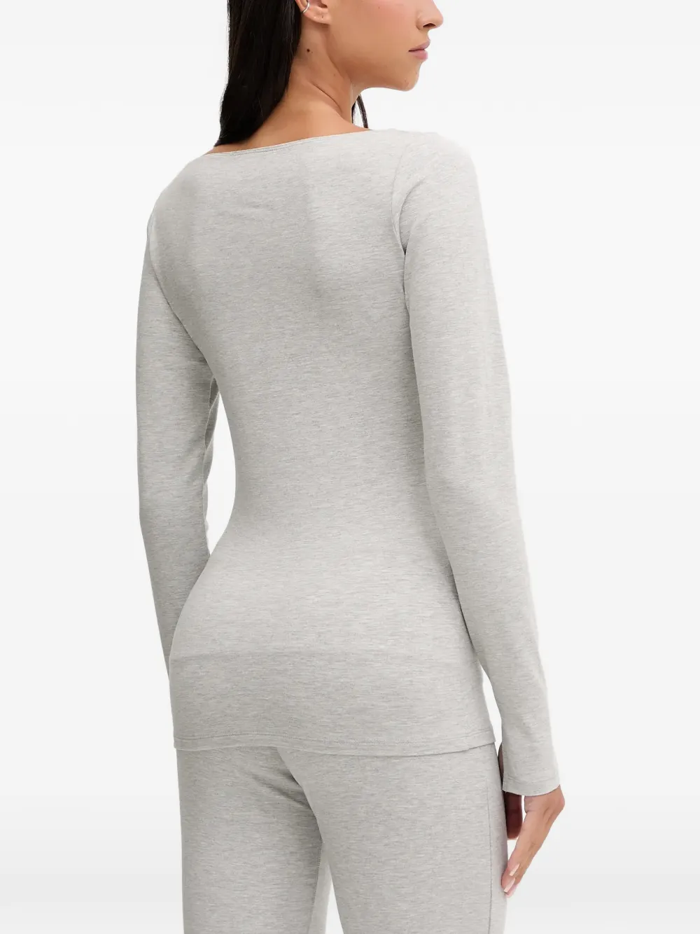 boat-neck long-sleeve yoga top — Image 4