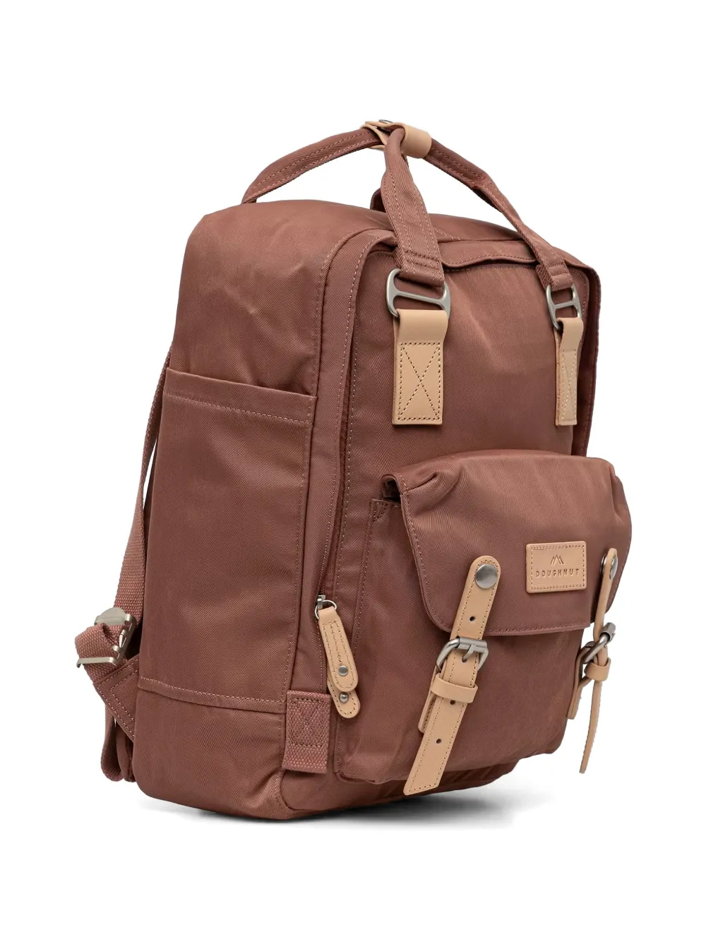 Macaroon leather-trim buckle-fastening backpack — Image 5