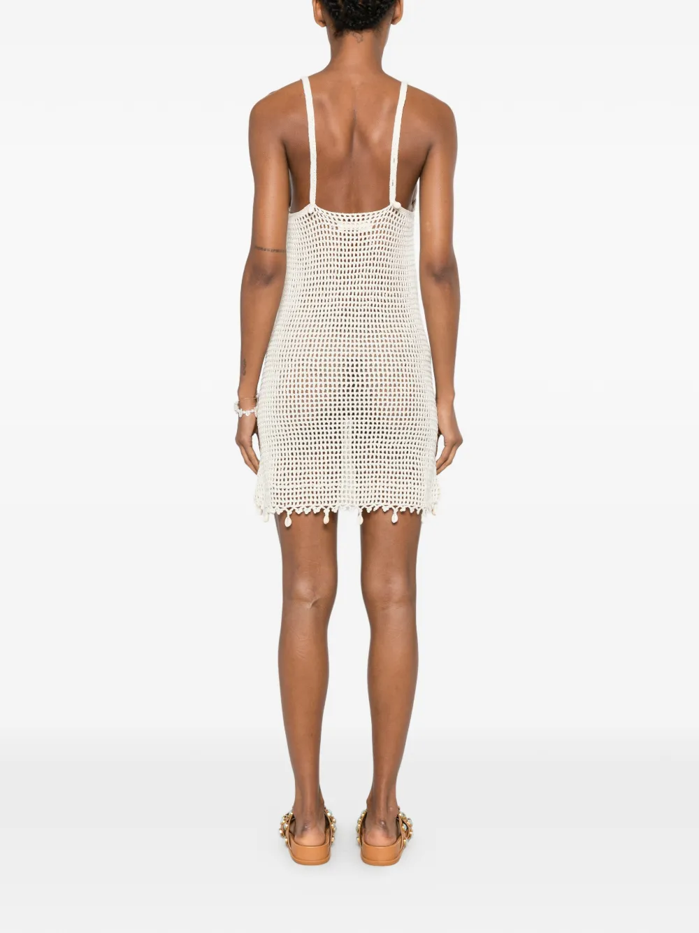 crochet-knit mini dress — Image 4