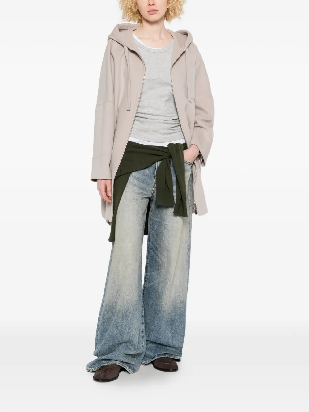 hooded zip-up coat — Image 3