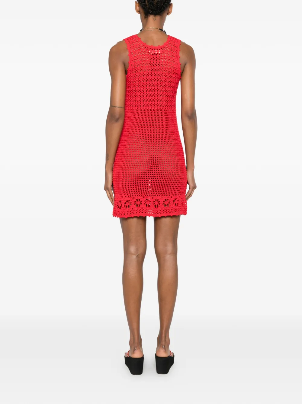 Poolside crochet-knit mini dress — Image 4