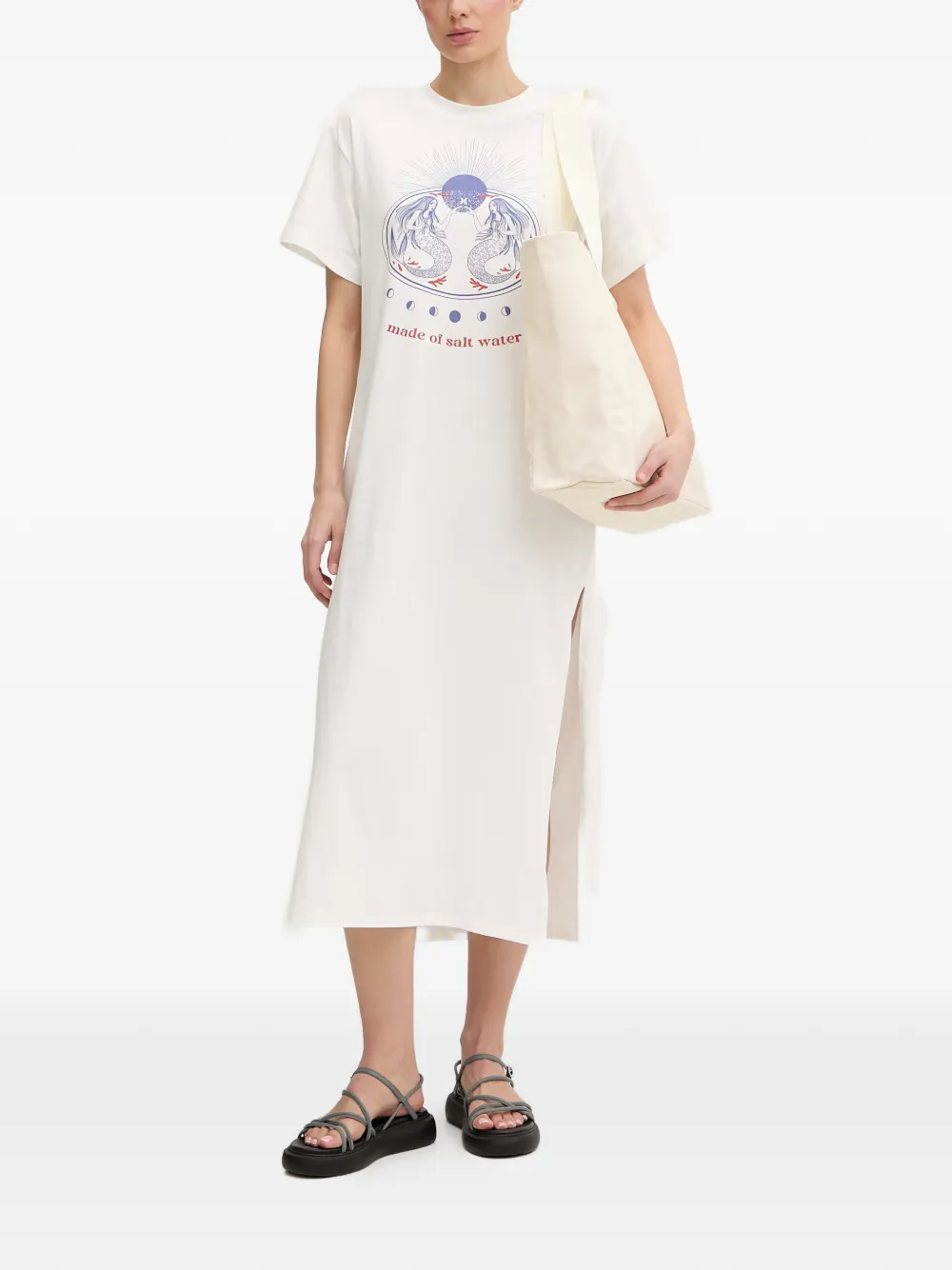 graphic-print side-slit midi dress — Image 3