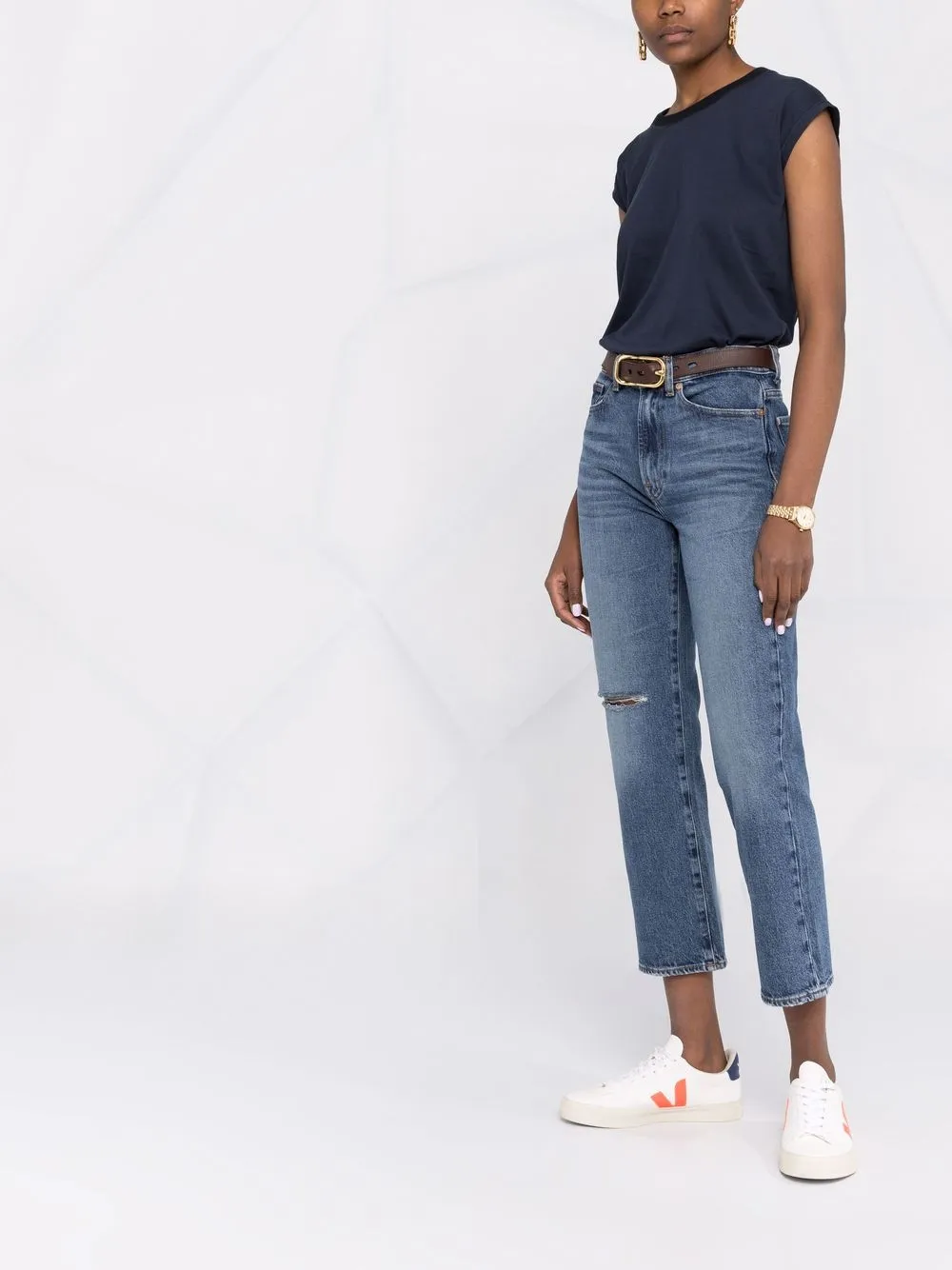 high-rise cropped Logan jeans — Image 6