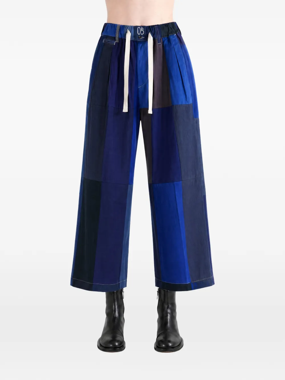 patchwork-design palazzo pants — Image 4