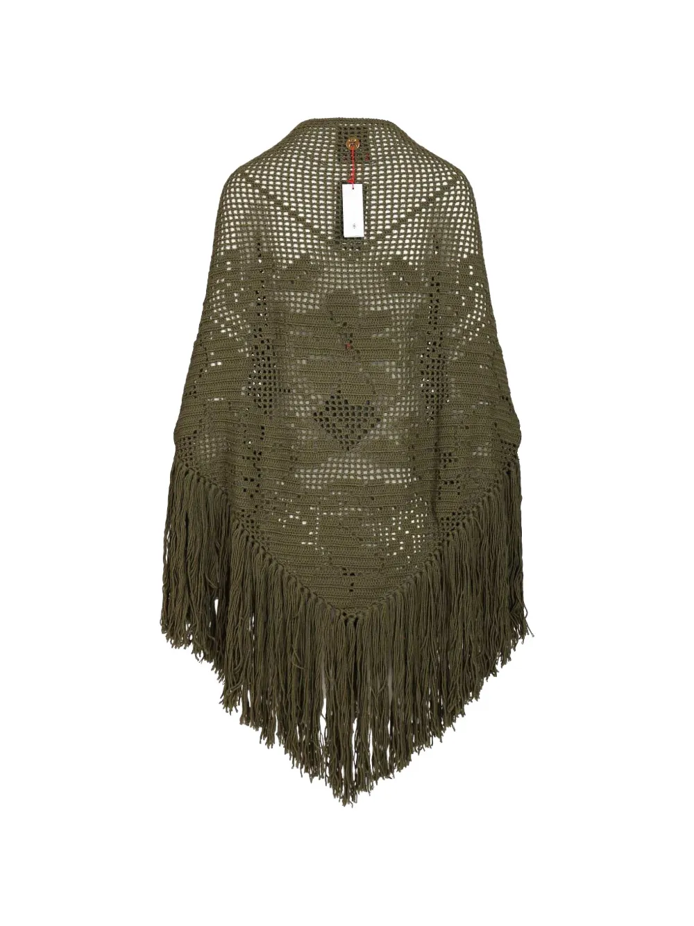 Peonia crochet-knit fringed shawl — Image 4