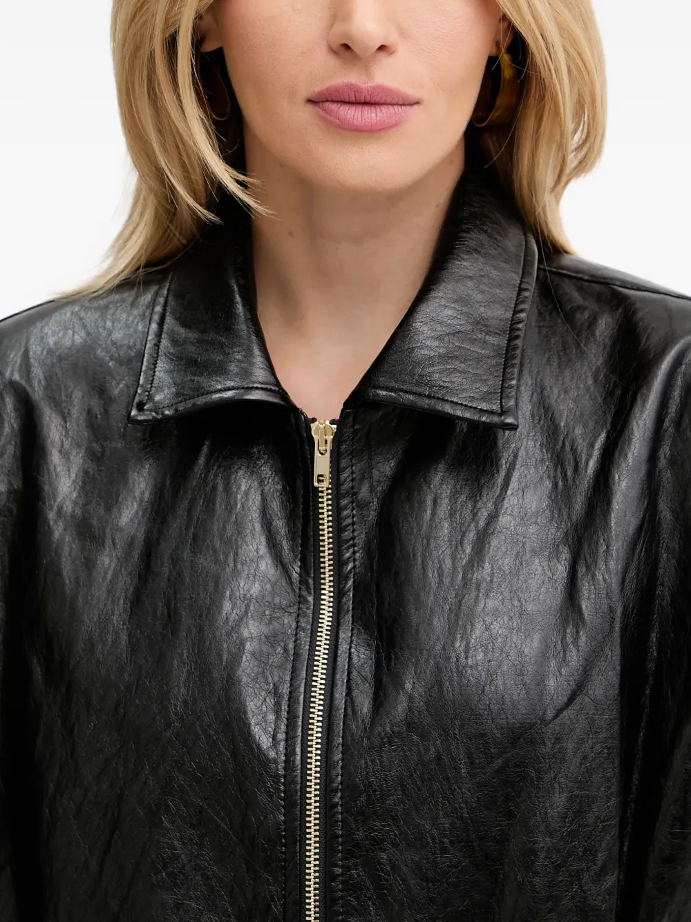 belted zip-up jacket — Image 3