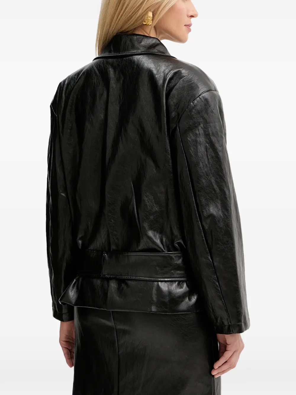 belted zip-up jacket — Image 5