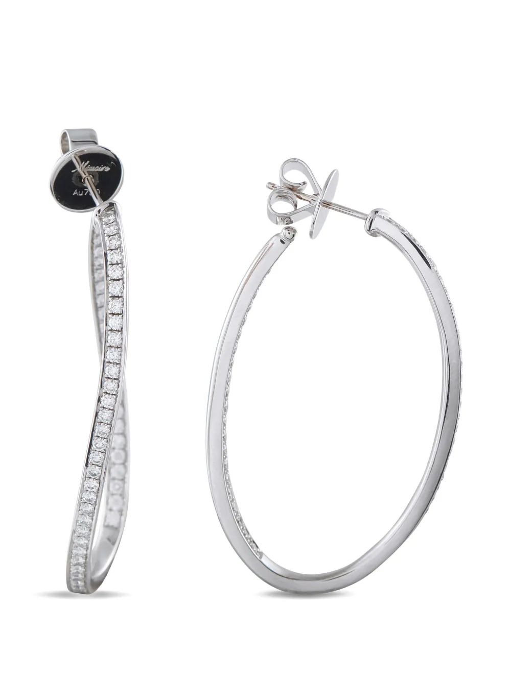 diamond twisted-hoop earrings — Image 3