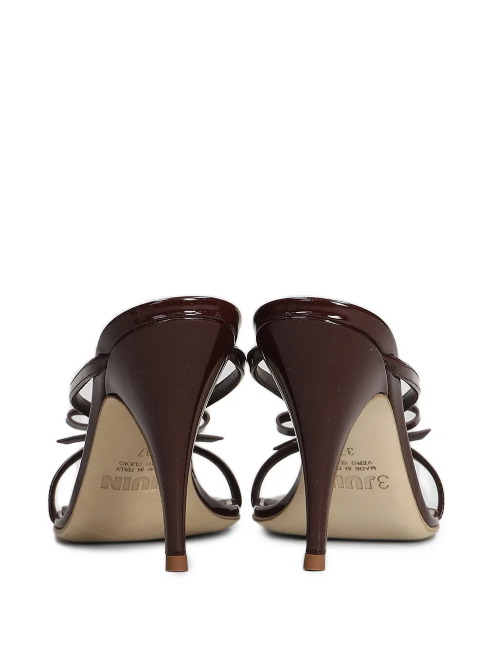 Natalia bow-detail patent-finish sandals — Image 4