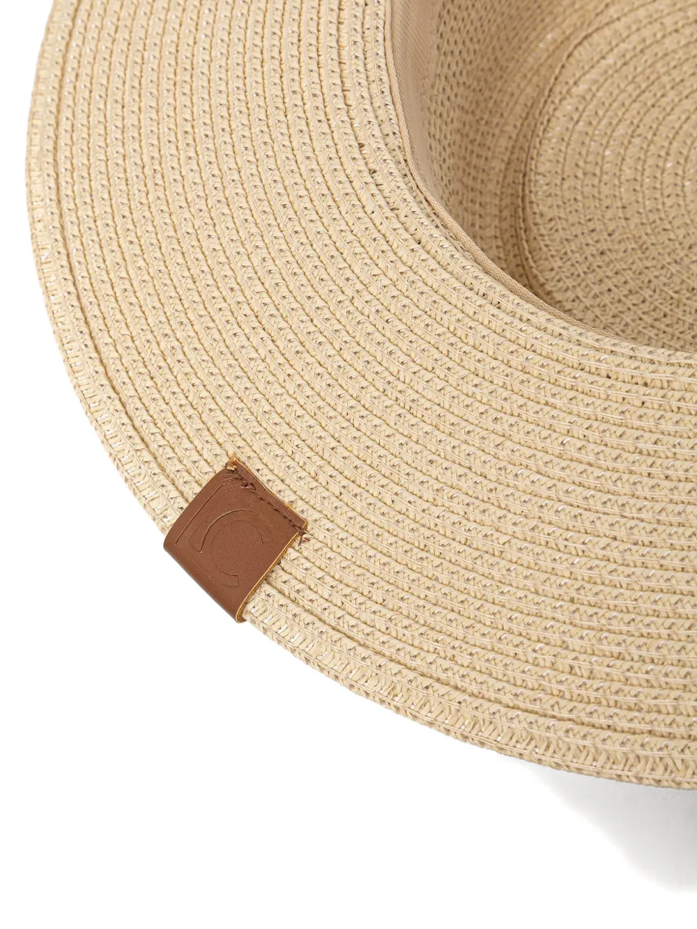 leopard-print-scarf wide-brim hat — Image 3
