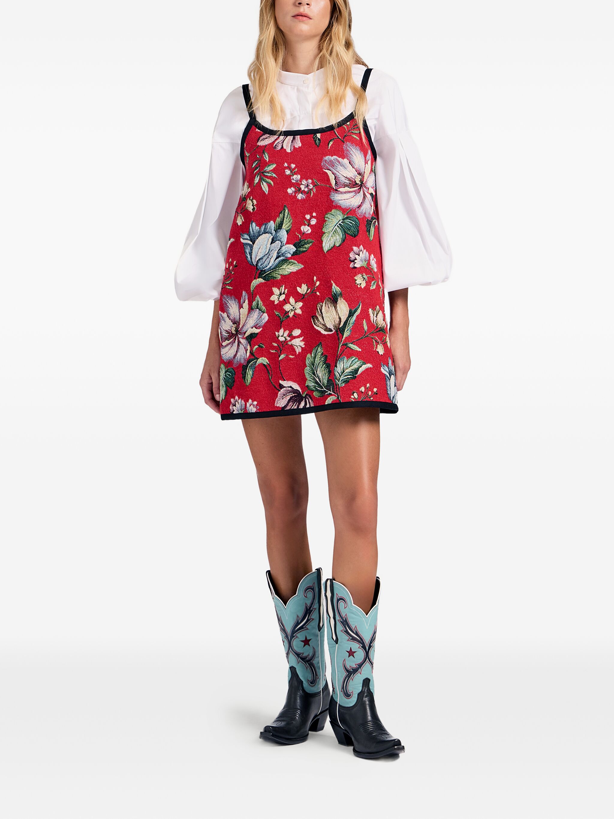 floral jacquard slip dress, image 4 of 5
