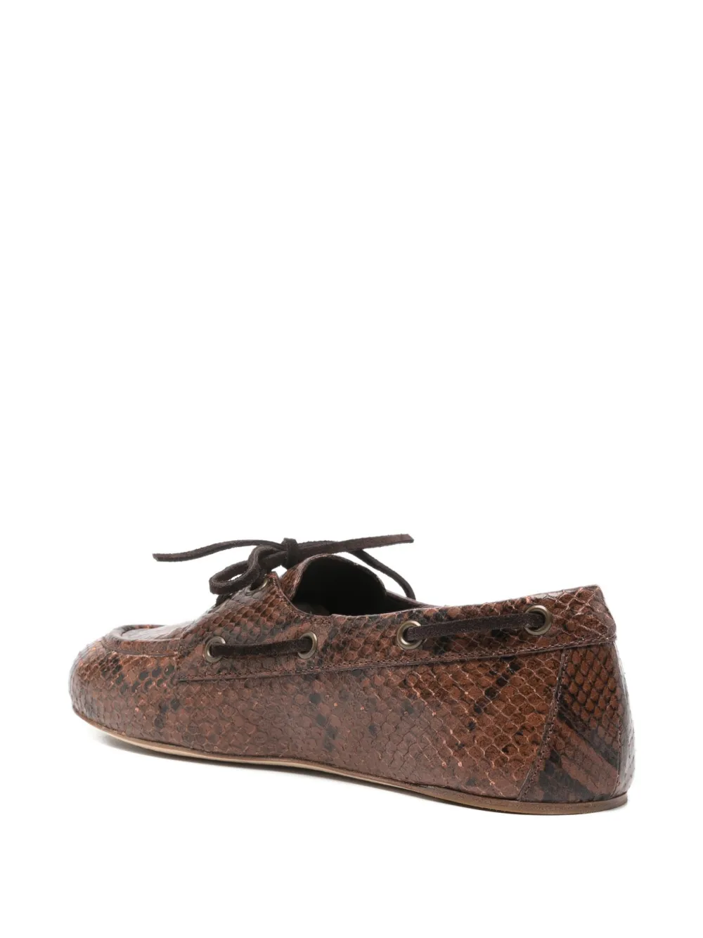 snakeskin-effect boat shoes — Image 4