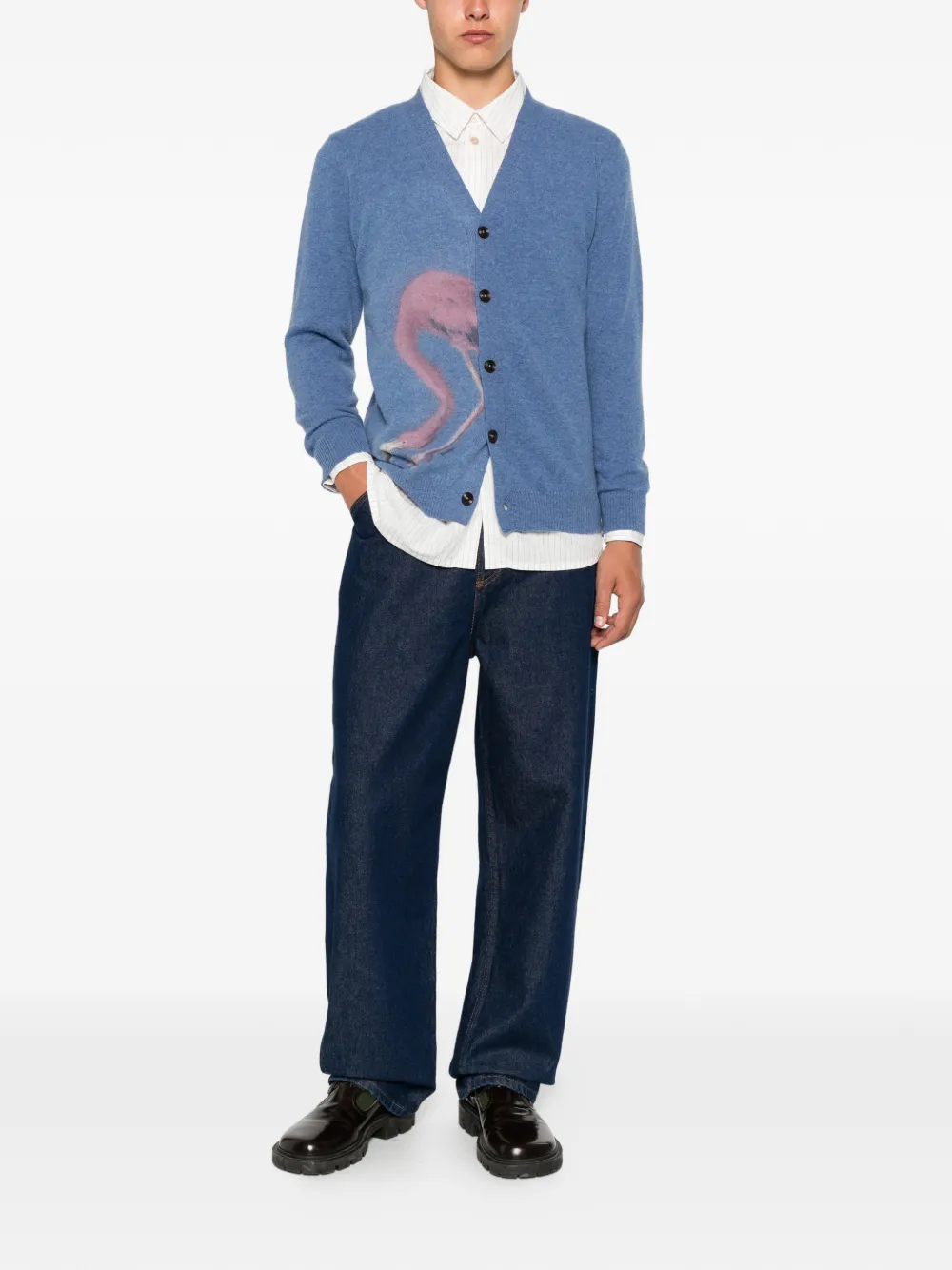 Flamingo Hide-&-Seek V-neck cardigan — Image 4