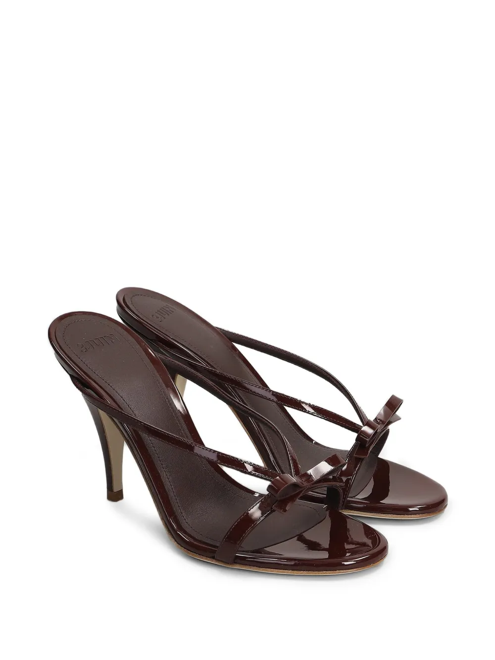 Natalia bow-detail patent-finish sandals — Image 3