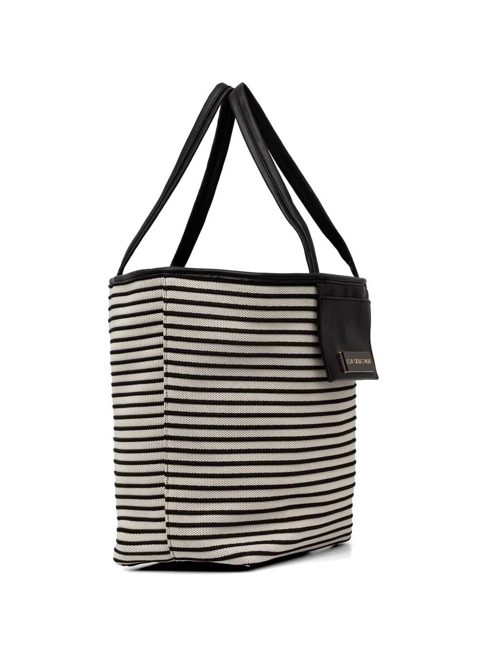 striped logo-plaque tote bag — Image 4