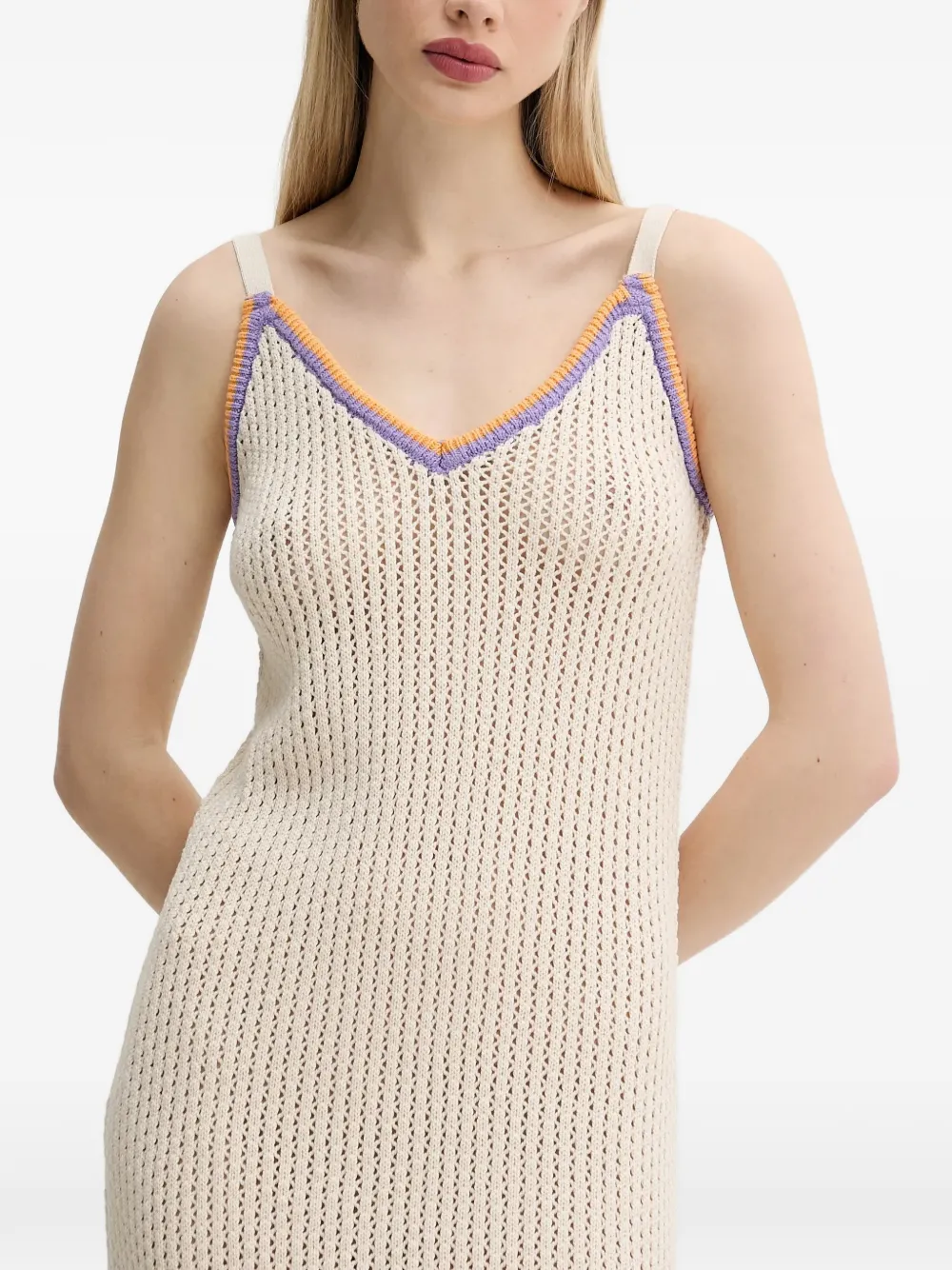 Cala Vadella open-knit side-slit midi dress — Image 3
