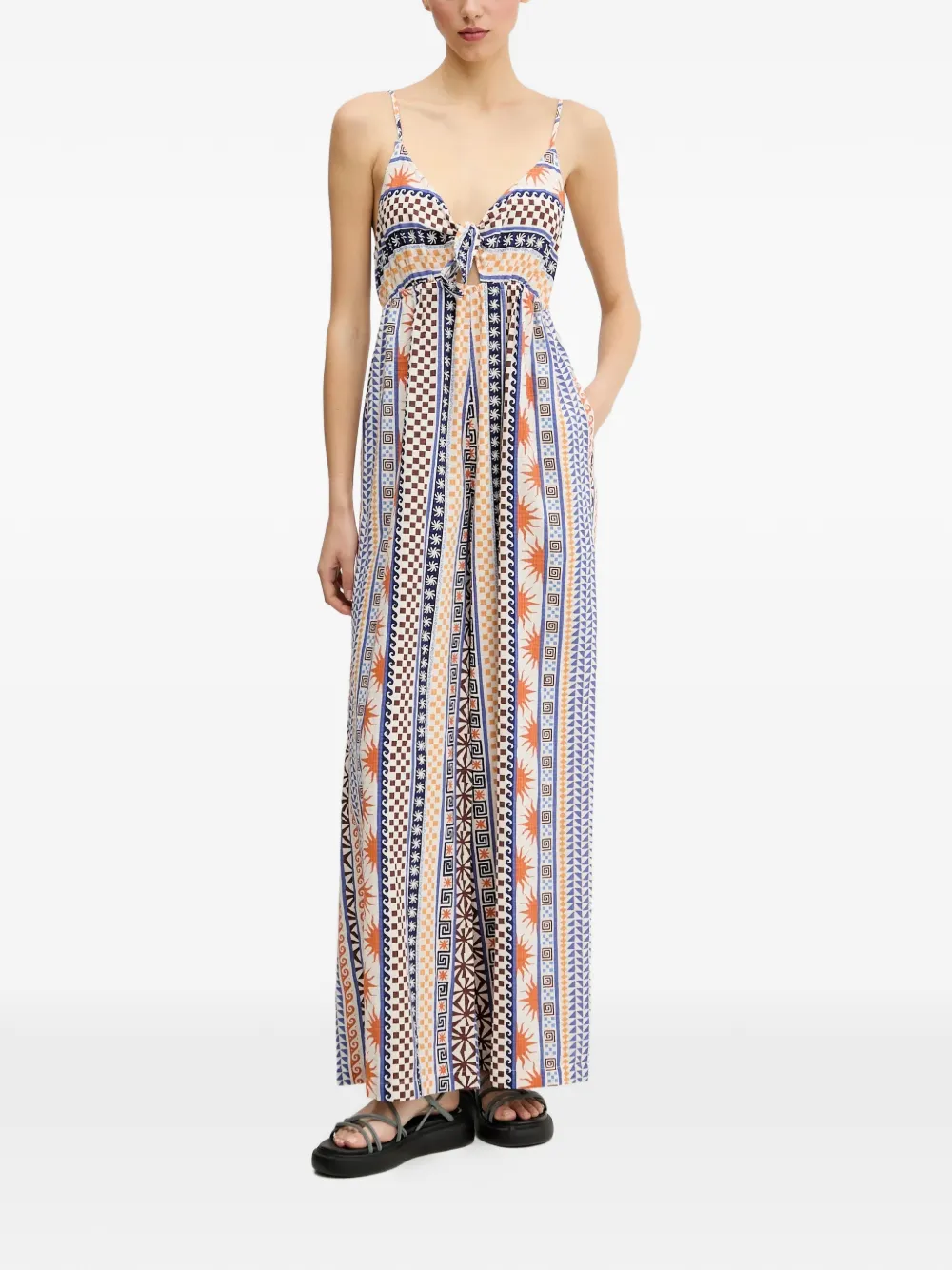 graphic-print tie-front jumpsuit — Image 3