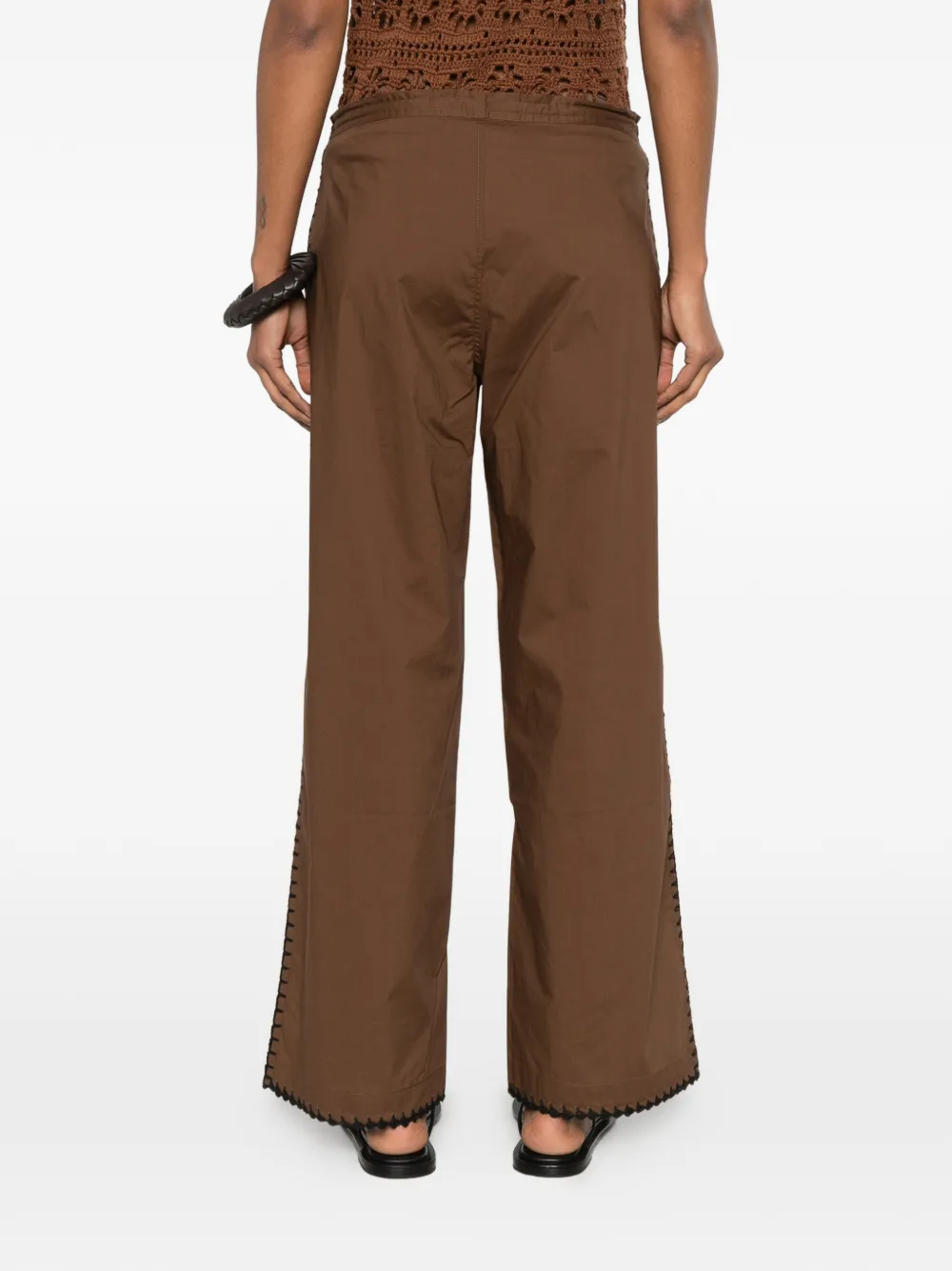whipstitch-trim palazzo pants — Image 4