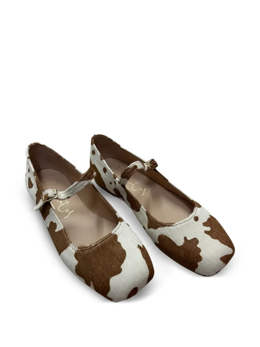 cow-print ballet flats