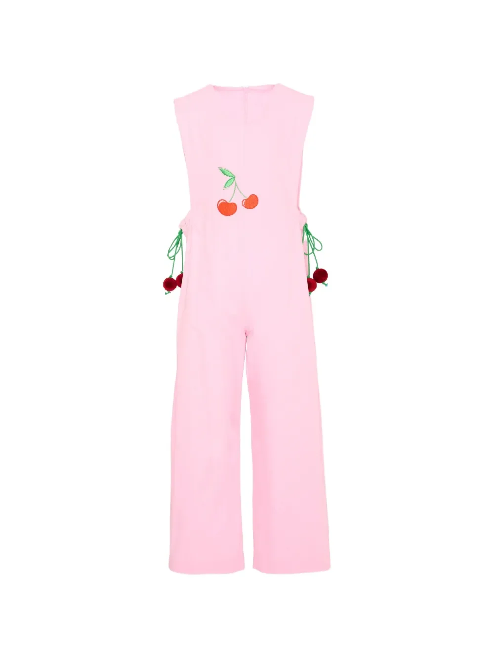 cherry-embroidered jumpsuit