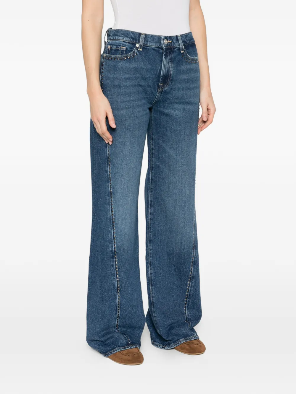 studded-seam denim jeans — Image 5